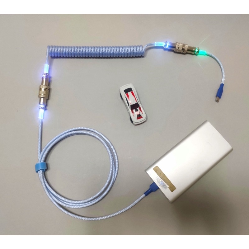 Dây cáp custom bàn phím cơ - 1 đầu kết nối - lò xo rời có kèm led