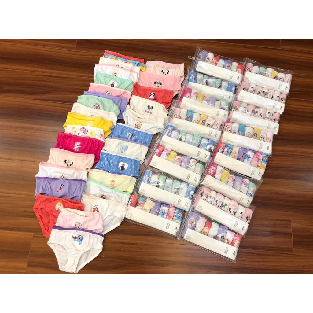 Set 7 quần chip tam giác bé gái, quần lót trẻ em cotton cao cấp mềm mịn thoáng mát