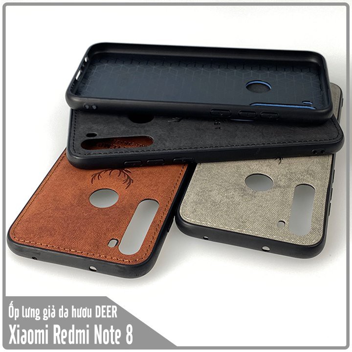 Ốp lưng Xiaomi Redmi Note 8 giả da con hươu DEER - Nhựa dẻo TPU