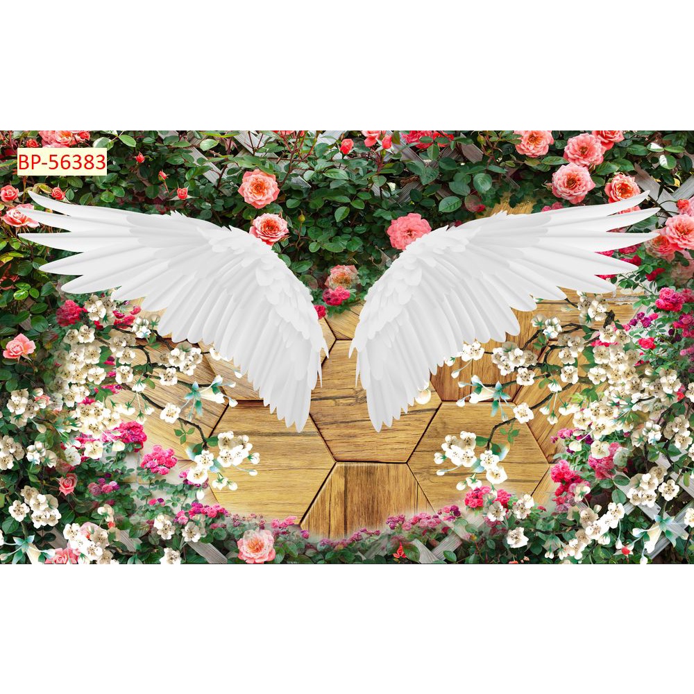 Tranh 3D đôi cánh thiên thần tặng kèm keo và dụng cụ dán