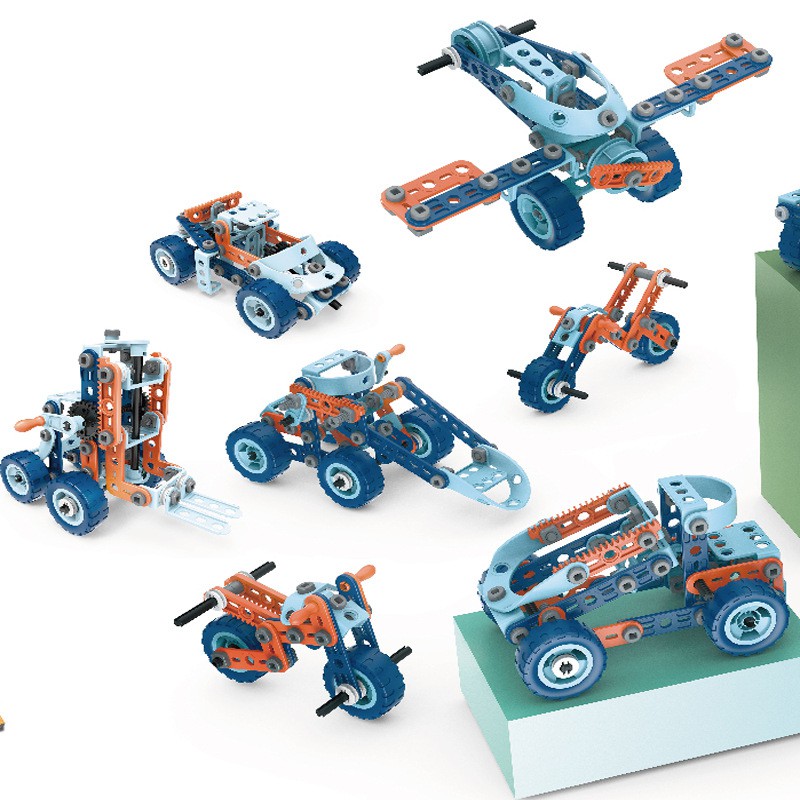 Đồ chơi khoa học Stem Toys - Hộp lắp ráp DIY 12 phương tiện giao thông 7758