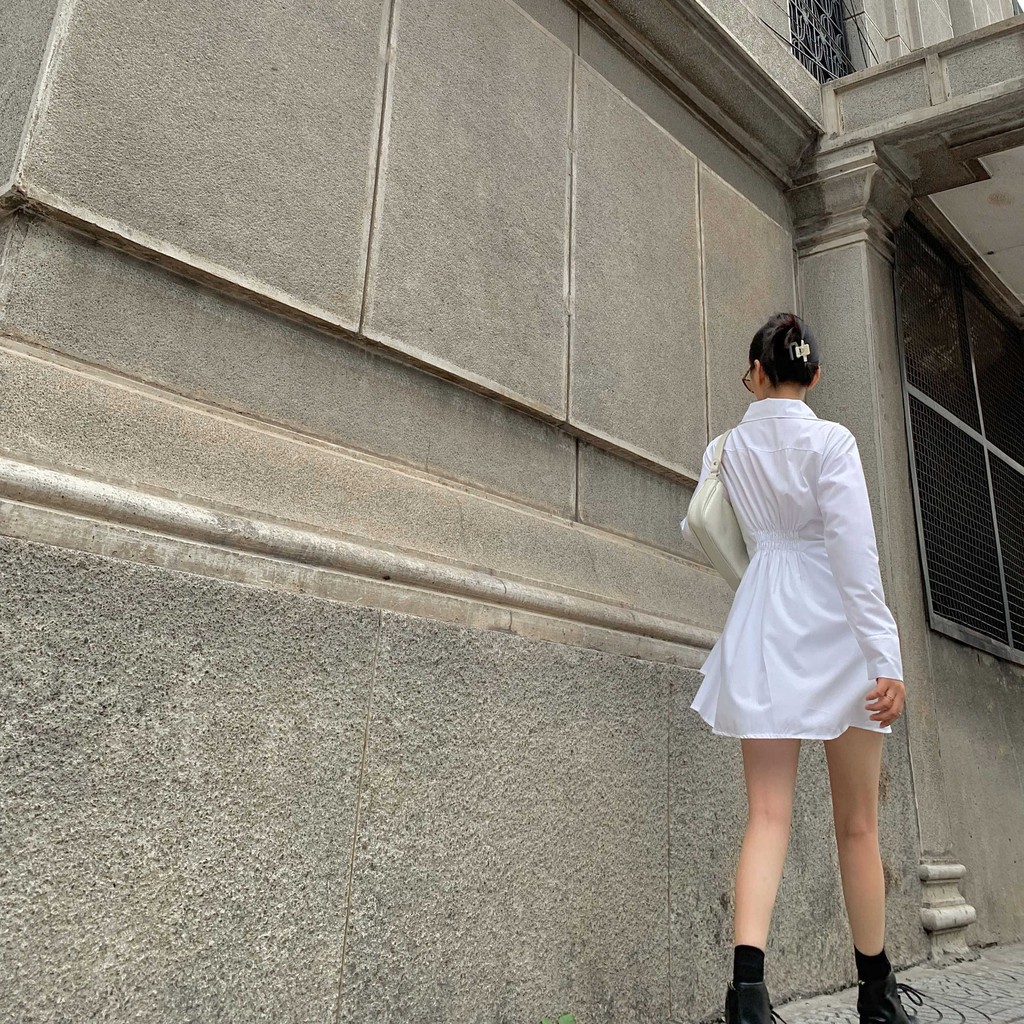 Set váy sơ mi AWTUMN SHIRT DRESS màu trắng | BigBuy360 - bigbuy360.vn