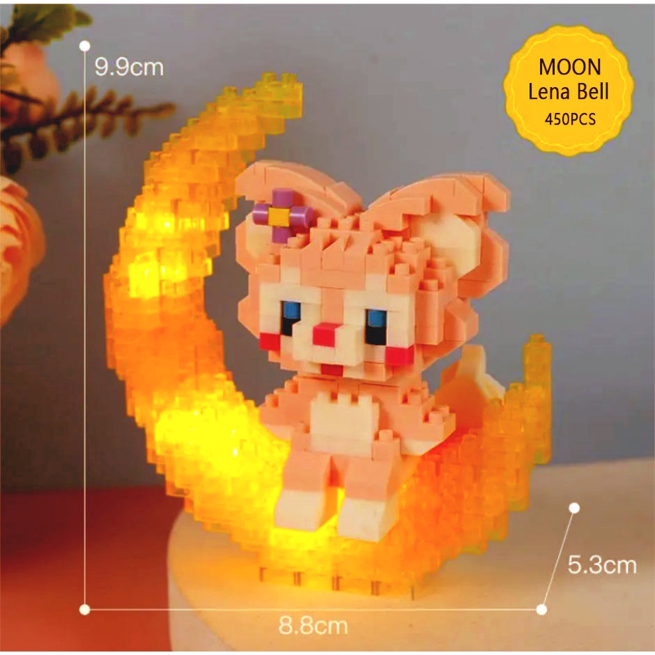 khối xây dựng nano Disney Tương thích với  Khối xây dựng mặt trăng LinaBell đèn LED Mô hình cô gái Quà tặng Đồ chơi