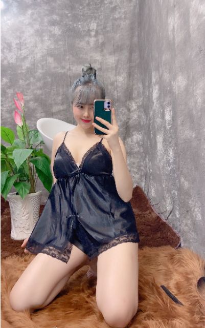 Đồ ngủ sexy 🎀FREE SHIP🎀đồ ngủ sexy phi lụa có mút ngực<60kg | BigBuy360 - bigbuy360.vn