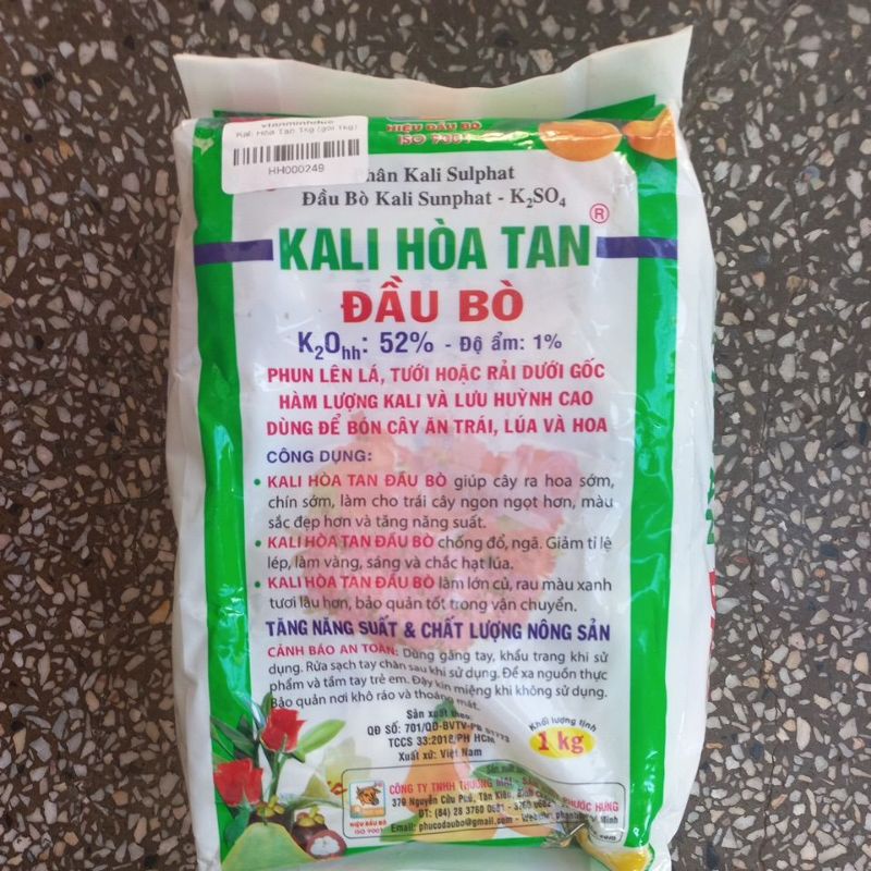 Phân Đầu Bò Kali Sunphat Kali Hoà Tan 1kg