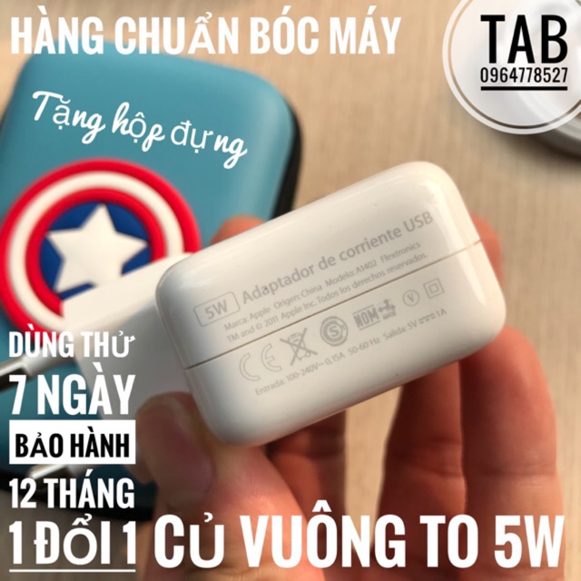 Củ Sạc IPHONE Vuông To Bóc Máy ( TẶNG HỘP ĐỰNG )