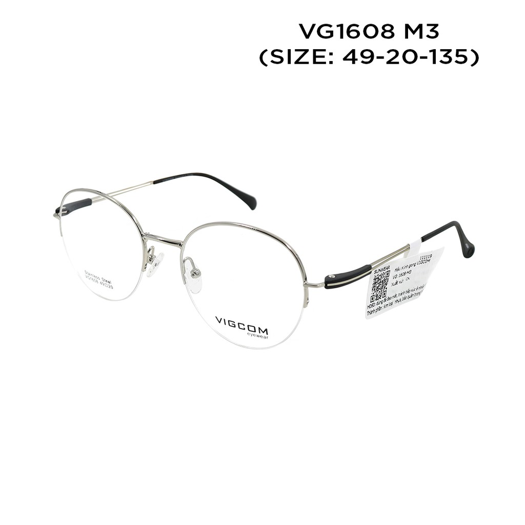 Gọng kính nam nữ thời trang Vigcom VG1608M chính hãng, thiết kế dễ đeo bảo vệ mắt