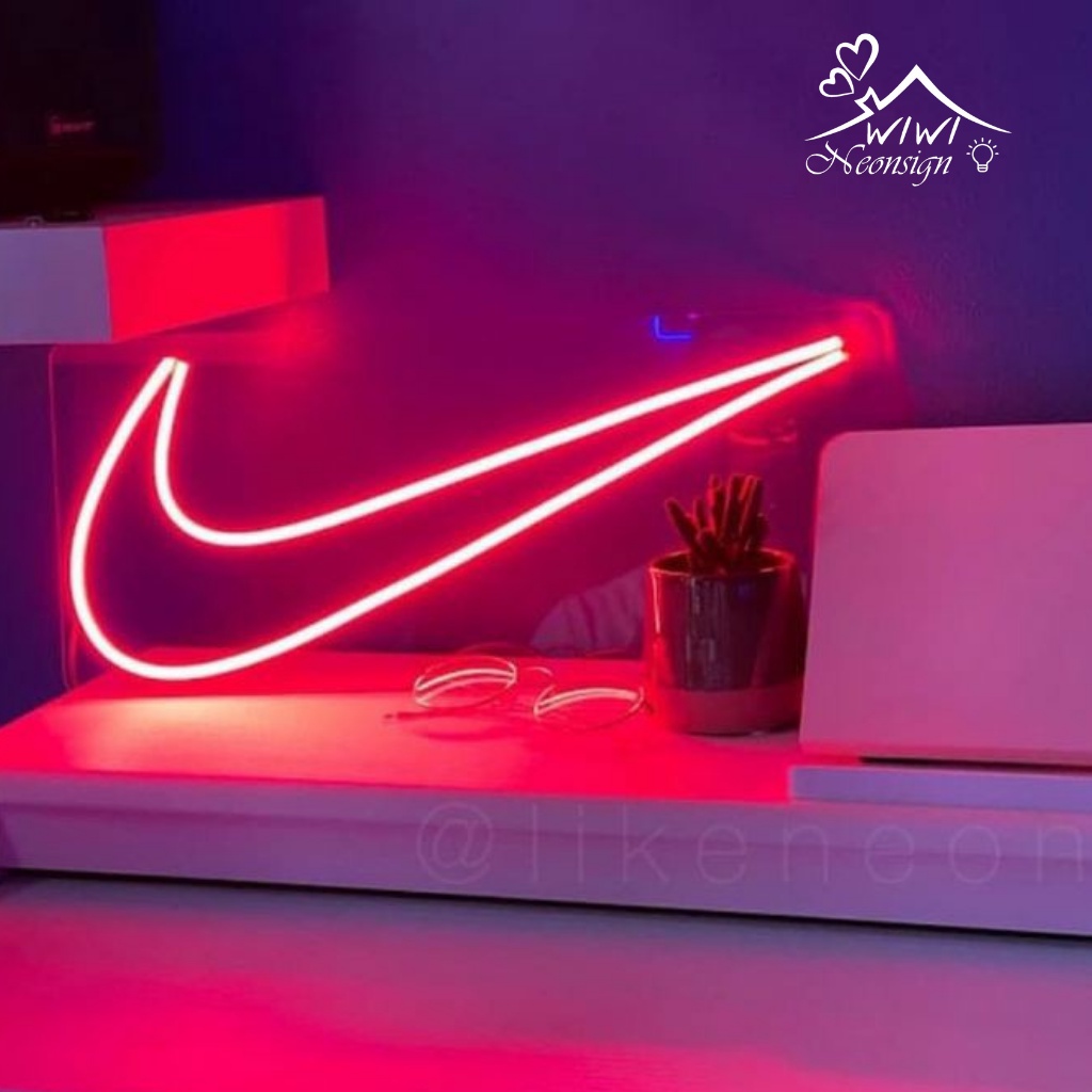 Đèn led neon nike trang trí phòng ngủ, đèn logo nike 33x14 cm, Quà tặng cực chất - [GIÁ XƯỞNG] - WIWI