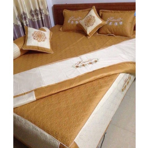 Set chăn ga gối satin 7 món thêu cực đẹp dùng phòng cưới,làm quà tặng biếu sang trọng | BigBuy360 - bigbuy360.vn