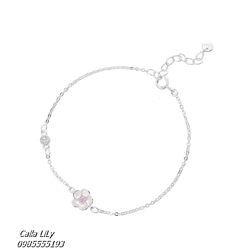 Lắc Tay Bạc Ý 925 Hoa Đào [ Sale 2022]