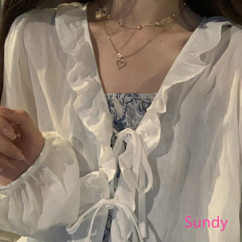 Set Áo Hai Dây Họa Tiết Hoa Ngọt Ngào + Áo Khoác Cardigan Chống Nắng Thời Trang Mùa Hè Cho Nữ