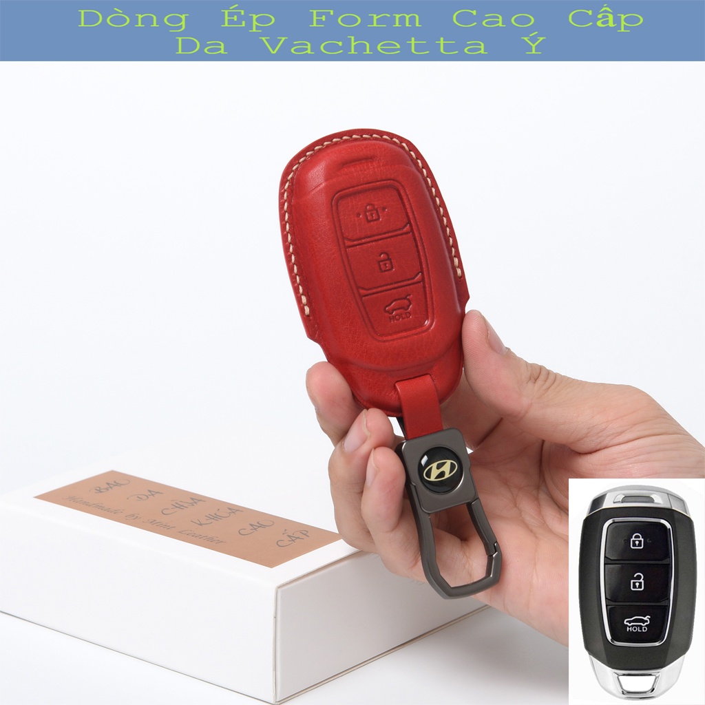 Bọc Chìa Khoá Accent 2021 💎Da Thật💎 Ốp Khoá Accent Ốp Chìa Khoá Santafe Hyundai Accent Bảo Hành 2 Năm