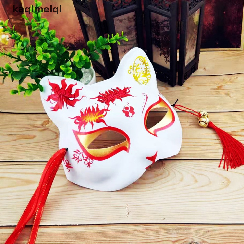 [Hàng mới về] Mặt nạ cáo hóa trang Nhật Bản màu sơn vẽ tay che nửa khuôn mặt