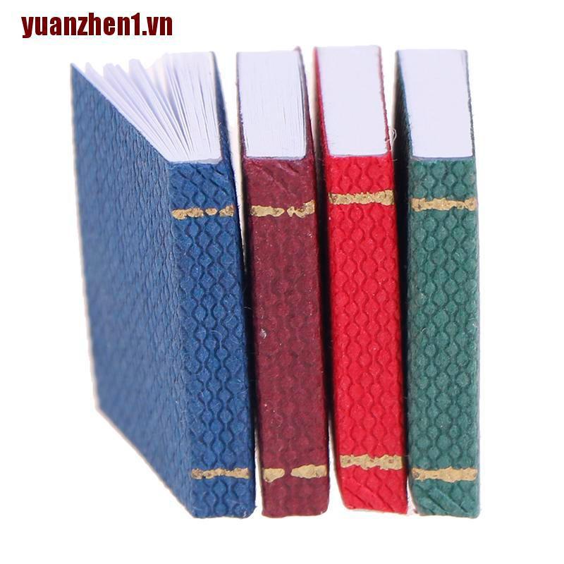 Set 4 Mô Hình Quyển Sách Mini Tỉ Lệ 1 / 12 Trang Trí Nhà Búp Bê YUANZHEN1