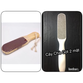 Combo 1 cây chà gót inox 2 mặt+ 1 cây chà gót gỗ