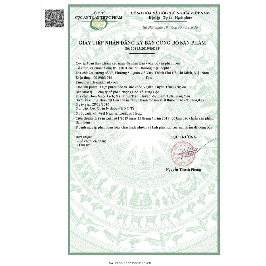 SIRO HO VEGTIN XUYÊN TÂM LIÊN - Giảm ho khan, ho có đờm, giảm ngứa, đau rát họng - Hiệu quả, An toàn cho bé