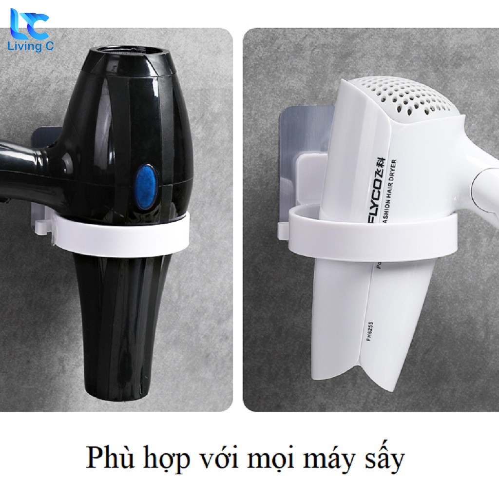 Giá kệ máy sấy tóc dán tường chịu lực Living C