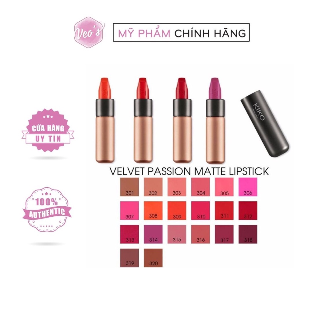 Son Thỏi Lì Kiko Velvet Passion