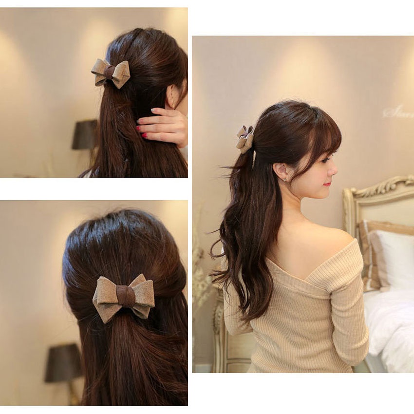 Dây buộc tóc nữ thắt nơ cao cấp - Set 3 dây cột tóc dễ thương, bền đẹp, giao màu ngẫu nhiên - NASI Store