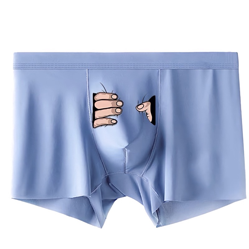 Sét quần sịp nam, quần lót đùi nam thun lạnh họa tiết bàn tay cao cấp thiết kế độc quyền