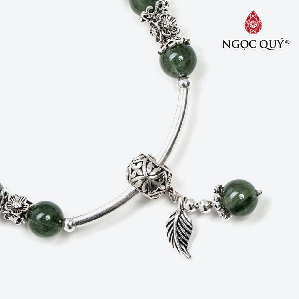 Vòng TA tóc xanh charm lá - Ngọc Quý