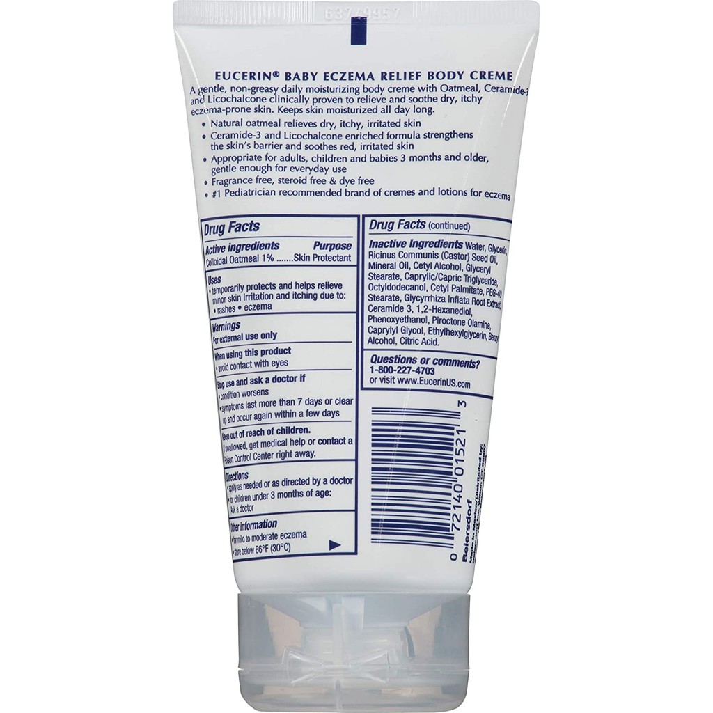 Kem dưỡng ẩm & ngừa viêm da cho trẻ nhỏ Eucerin Baby Eczema Relief Body Creme 141g