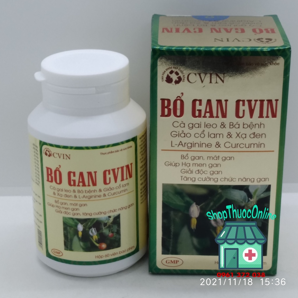 Bổ gan CVIN lọ 60 viên - Tăng cường chức năng gan