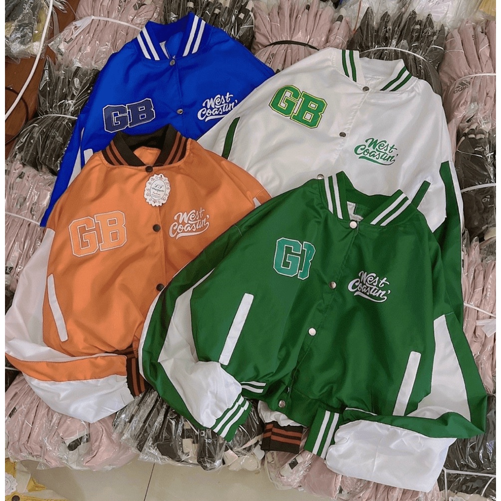 Áo Khoác Bomber Nữ Form Lửng Phối Màu In Chữ GB Cực Xinh Mẫu Mới Cực HOT  - ĐĂNG QUANG CLOTHER