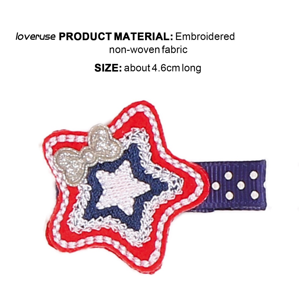 / Lo / Kẹp Tóc Chủ Đề Patriotic Màu Đỏ Xanh Lam Trắng Đáng Yêu Cho Bé Gái