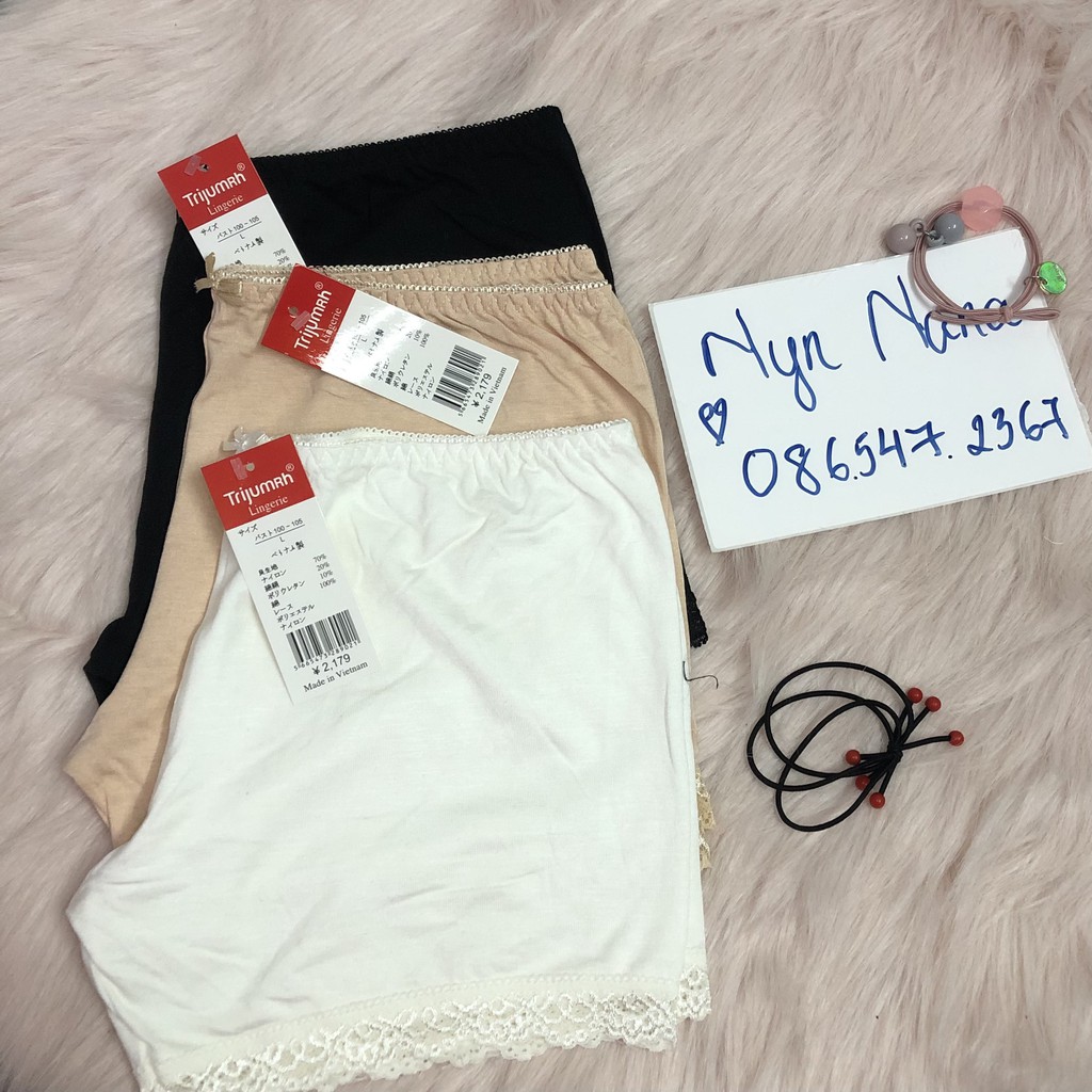 Quần Mặc Váy Cotton Phối Ren Trijumrh