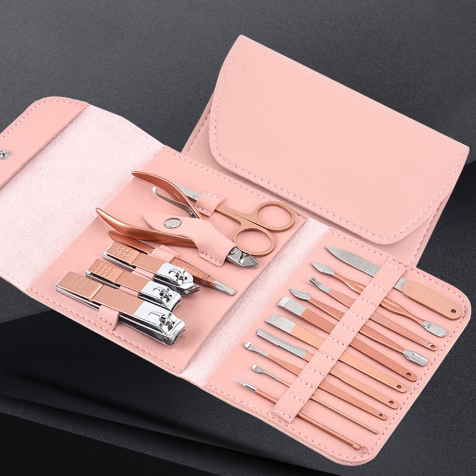 Bộ Dụng cụ kìm kiềm cắt móng tay làm nail 16 chi tiết tiện lợi