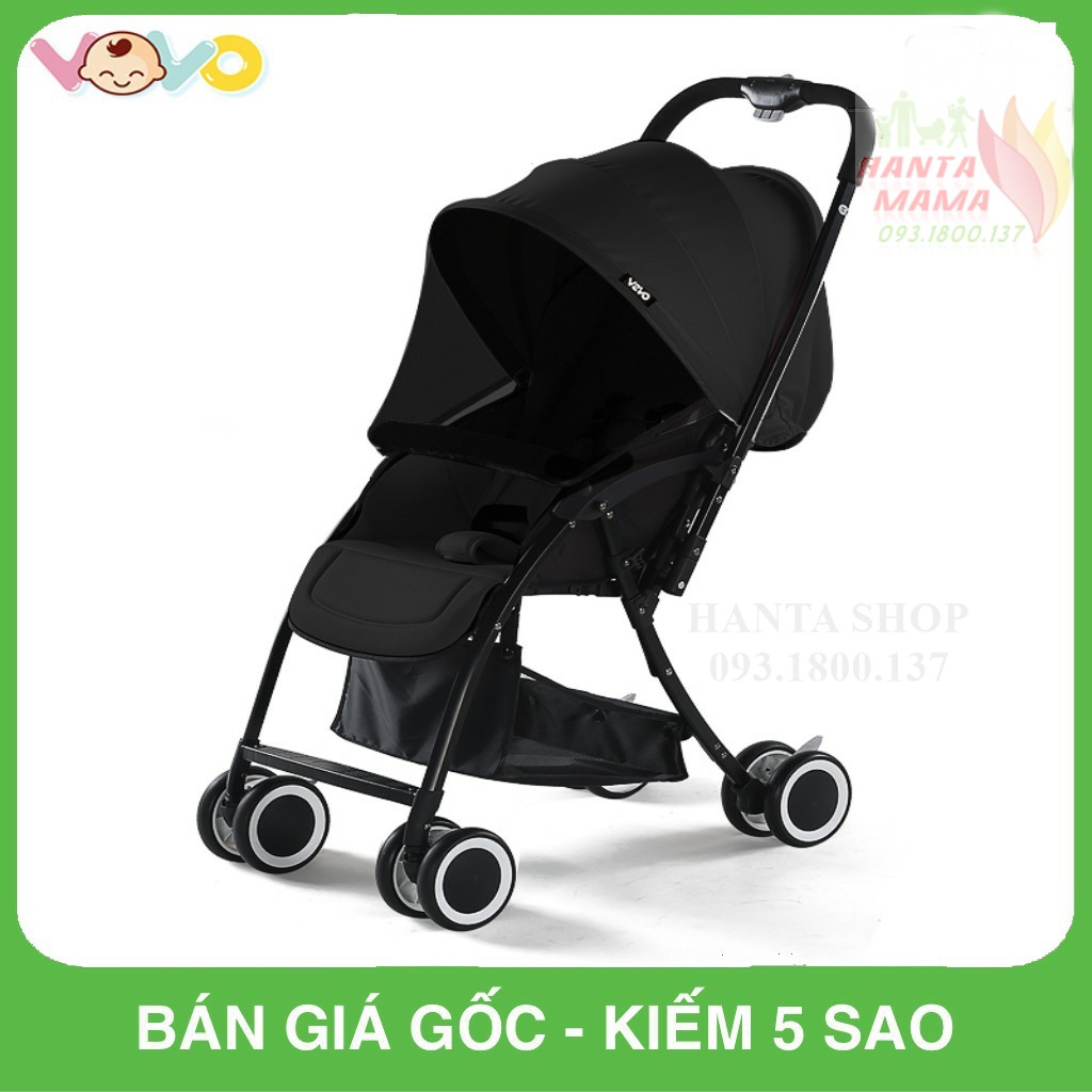 Xe đẩy Vovo 2 chiều 3 tư thế 2021 (có màn che nắng) Gấp Gọn Nhập khẩu Chính Hãng