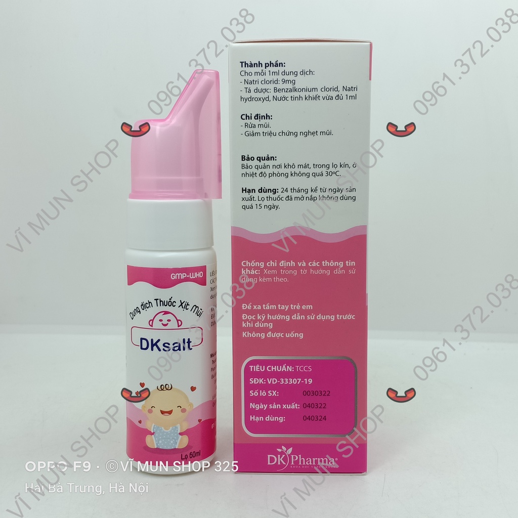 DK Salt Baby dung dịch vệ sinh mũi trẻ em chai 70ml