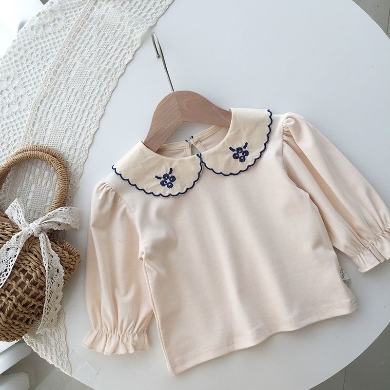 Đầm Yếm Denim Thêu Họa Tiết Phong Cách Nhật Hàn Thời Trang Cho Bé Gái