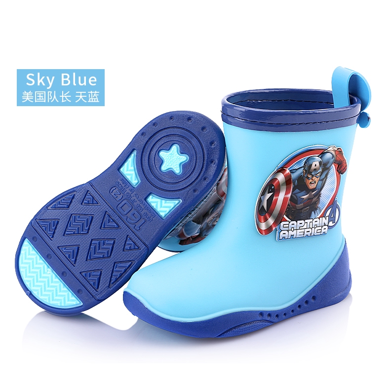 Giày Bốt Đi Mưa Chống Trượt Chống Thấm Nước Họa Tiết Hoạt Hình Disney Marvel Dành Cho Bé Trai
