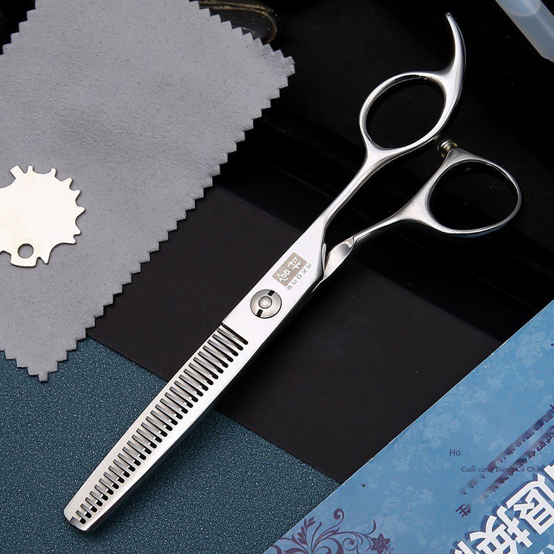 Kéo làm tóc nhập khẩu Nhật Bản Chính hãng Steelman Barber Professional Scissors Jungle Leopard Firesmith Răng phẳng