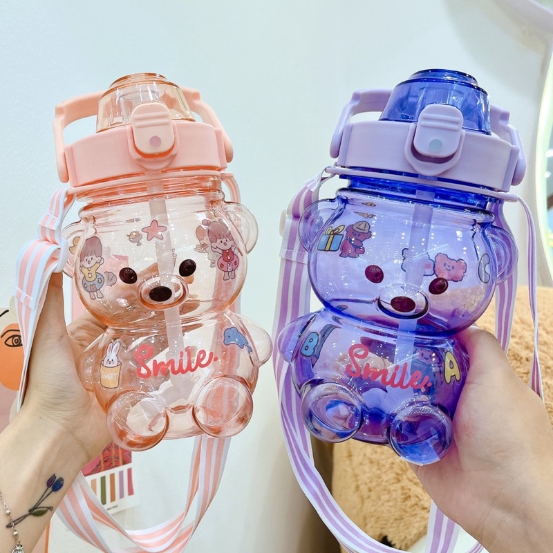 Bình nước con Gấu, lọ nước cute, xinh xỉu, Bình đựng nước, bình uống nước cho bé, bình nước xinh