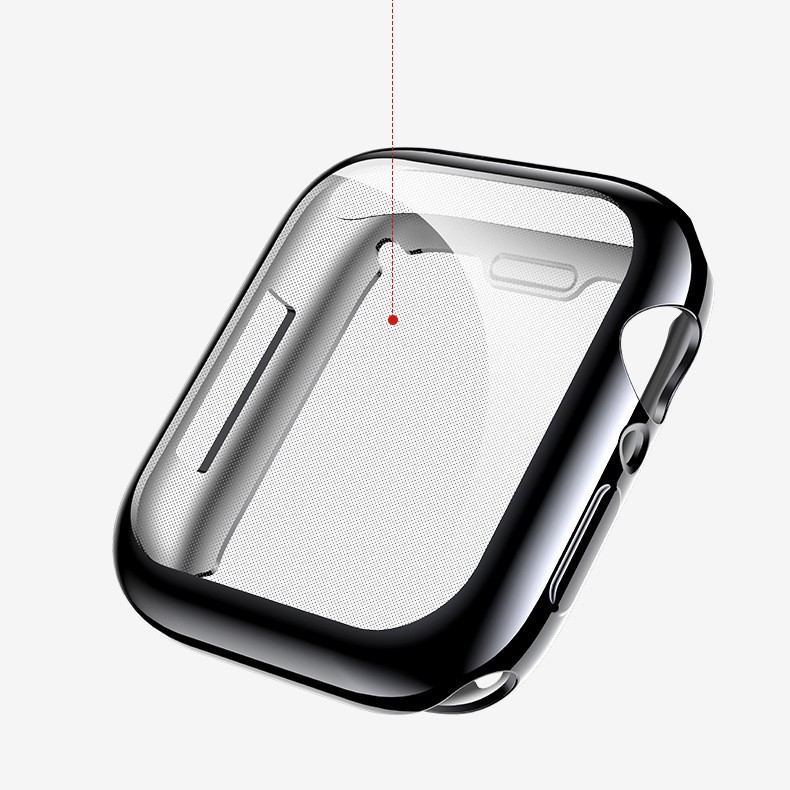 Ốp case TPU mạ Chrome &amp; kính cường lực dẻo  Usams cho Apple Watch Series 6 / Apple Watch Series 5/ SE/ 4 Size 40/44mm