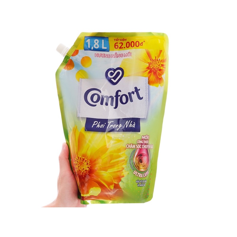 Mẫu Mới Nước xả vải Comfort Hương Ban Mai / Hương Gió Xuân / Da Nhạy Cảm 1.8L