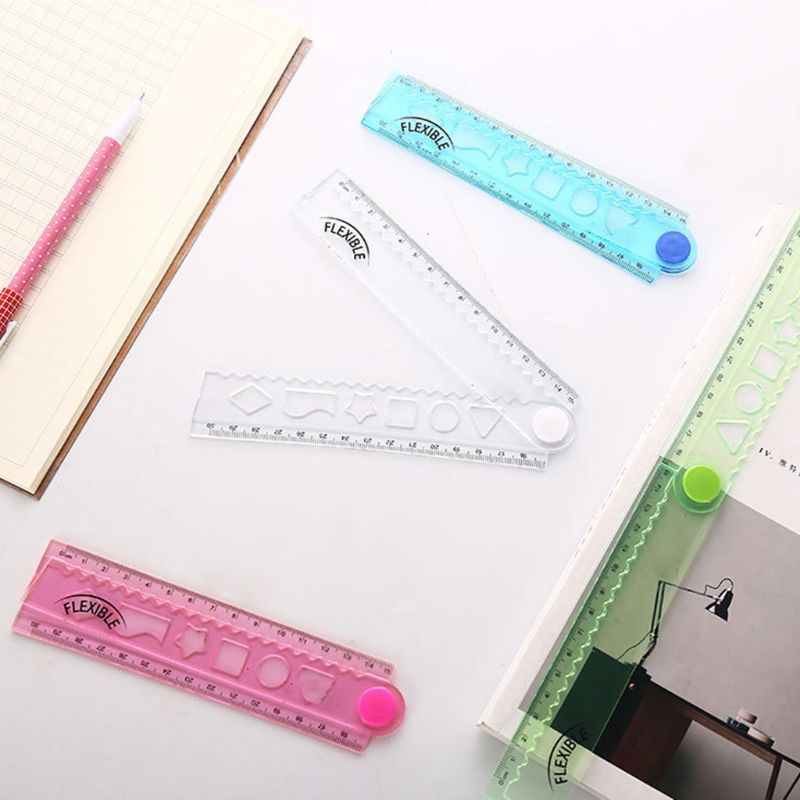 Thước Nhựa Vẽ Tranh Đa Năng Gấp Gọn Linh Hoạt Kiểu Hàn Quốc 30cm