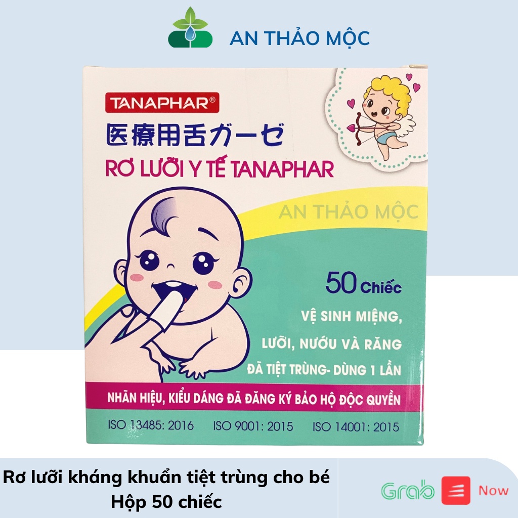 Rơ lưỡi cho bé kháng khuẩn tiệt trùng cho bé tanaphar, gạc ngăn ngừa tưa lưỡi.Hộp 50 chiếc.anthaomoc