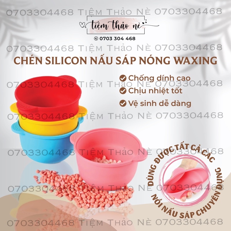 Chén nấu sáp wax lông silicon chống dính, chén chịu nhiệt tốt - vệ sinh dễ dàng tiện lợi