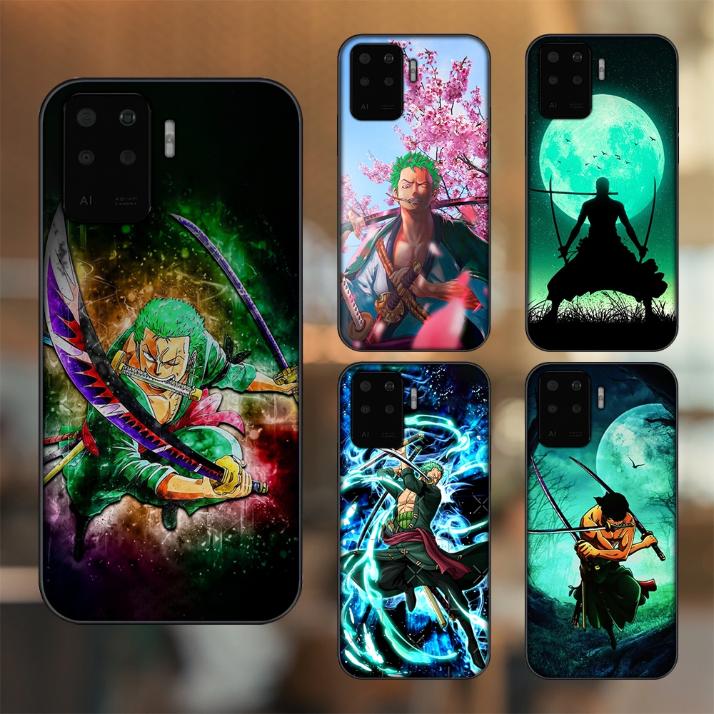 Ốp lưng Oppo A94 viền đen in hình Zoro One Piece