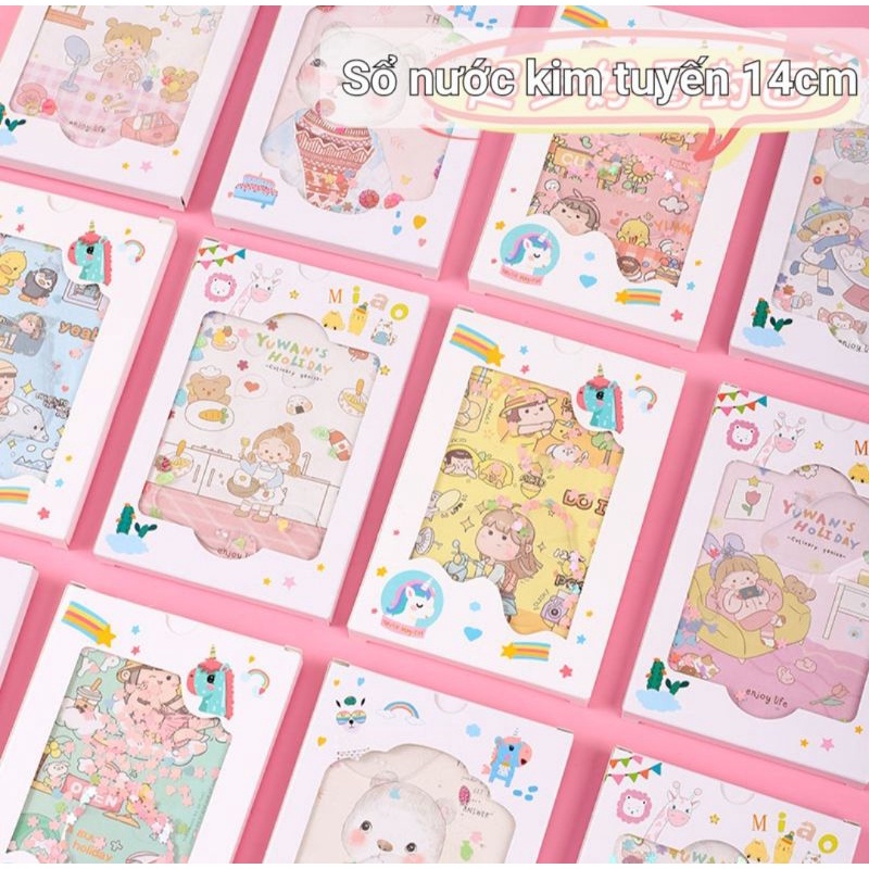 SỔ NƯỚC KIM TUYẾN LẤP LÁNH HỘP 14CM, GIAO MẪU NGẪU NHIÊN Ạ