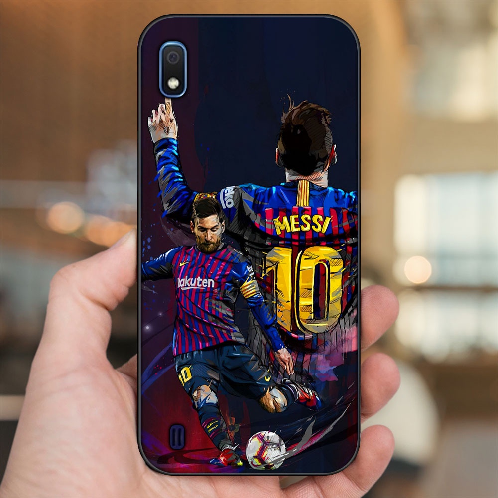 Ốp lưng Samsung A10 viền đen in hình Lionel Messi Barcelona PSG