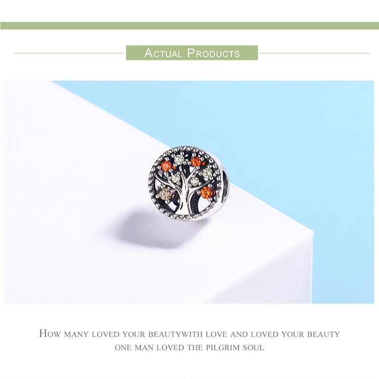 Phụ Kiện Trang Sức Bamoer SCC219 Bạc 925 Hình Cây Sự Sống Cho Vòng Đeo Tay