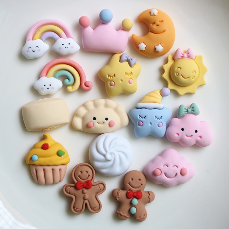 Phụ Kiện Ghim Trang Trí Giày Crocs Hình Ngôi Sao / Bánh Quy / Vương Miện / Đám Mây / Cầu Vồng Hoạt Hình Xinh Xắn