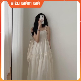 Váy, Đầm Babydoll Buộc Nơ Dáng Xòe Dự Tiệc Trắng Đen Phong Cách Ulzzang