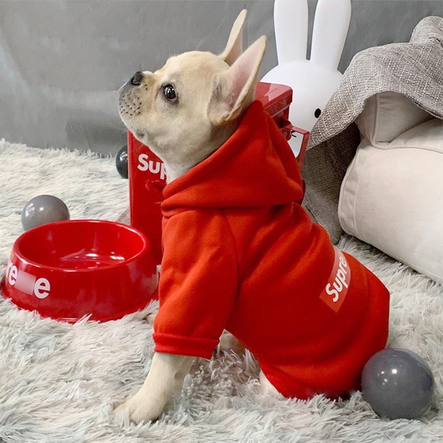 Áo Hoodie Supreme nỉ bông sành điệu cho thú cưng, áo cho chó, áo cho mèo