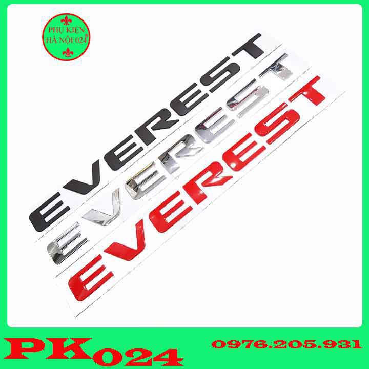 Logo chữ EVEREST 3D nổi dán trang trí xe Ford Everest